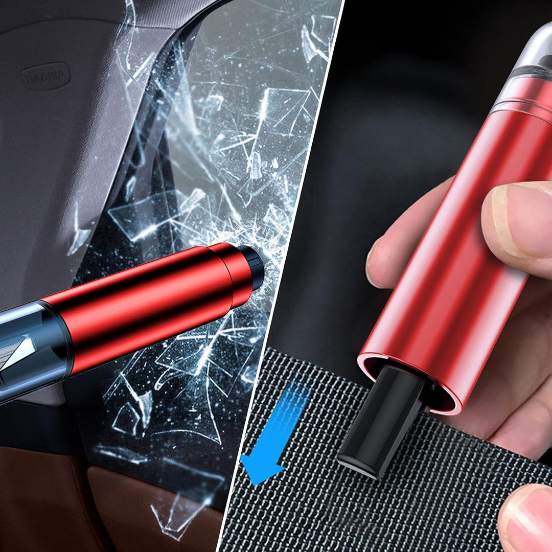 Notfallhammer Auto Mit Gurtschneider 3 Stück 2in1 Sicherheitshammer Mit Testglas Fensterbrecher Gurt