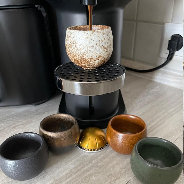 Espressotassen Set, 5-Teilig Espressotassen Steingut 50ml, Espresso Tassen Set, Dickwandig Keramik K
