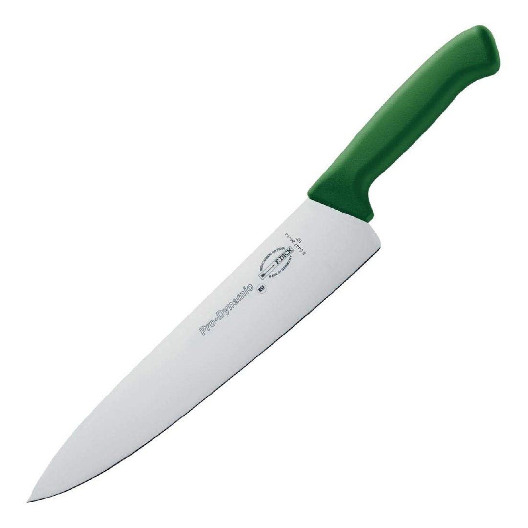 F. DICK ProDynamic Kochmesser (Klingenlänge 26 cm, Küchenmesser grün, Klinge X55CrMo14 Stahl, Härte
