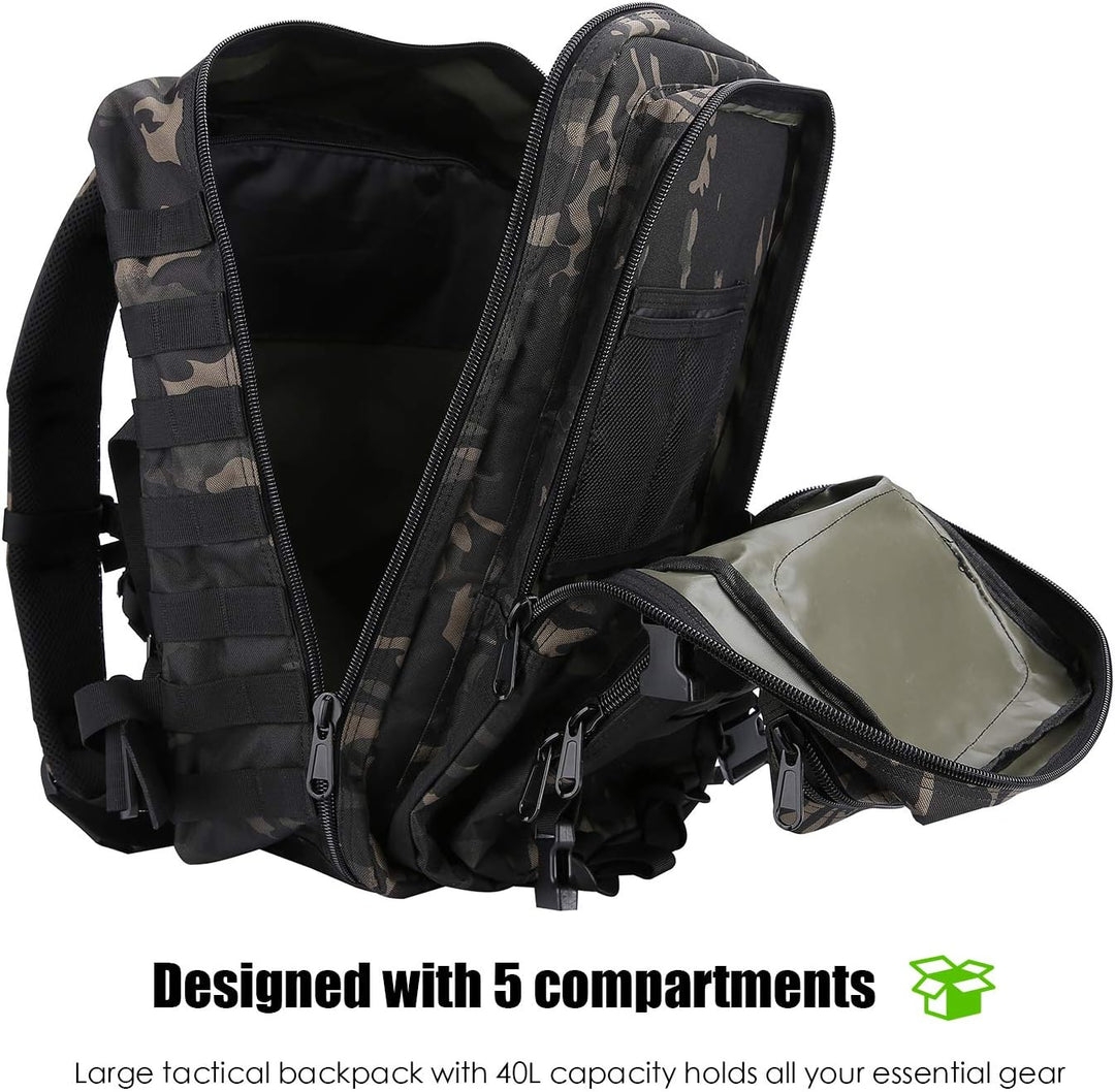 ProCase 40L Militär Taktische Rucksack, Grosse Kapazität 3 Tage Armee Assault Pack Bag Go Bag Rucksa
