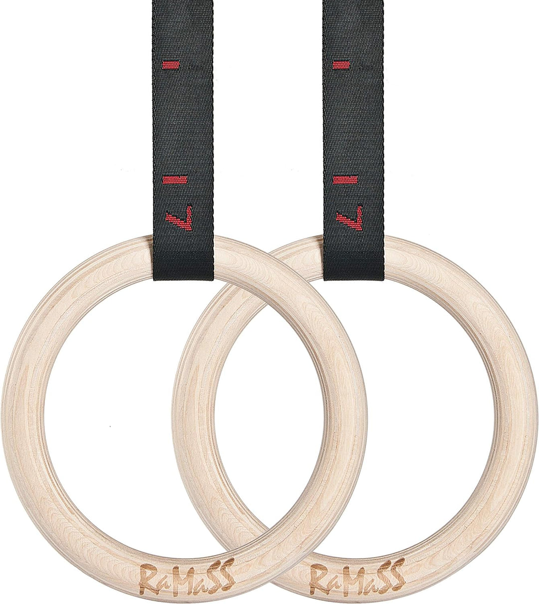 RAMASS Fitness Premium Turnringe aus Holz - Gymnastikringe Holz -Gym Ringe für Calisthenics & Gymnas