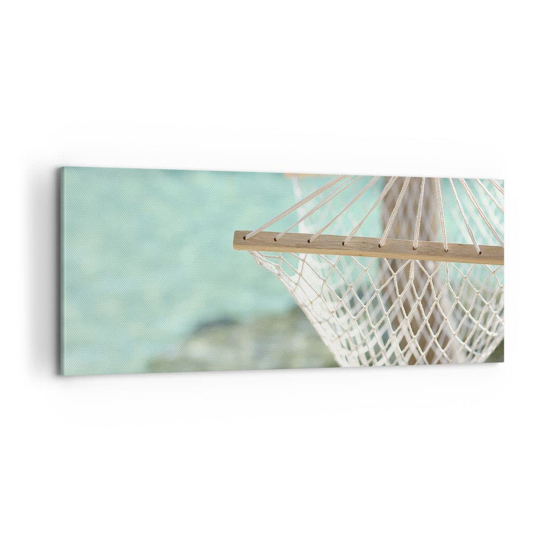 Panorama Bilder auf Leinwand 100x40cm Leinwandbild Reise hängematte tropisch strand Gross Wanddeko B