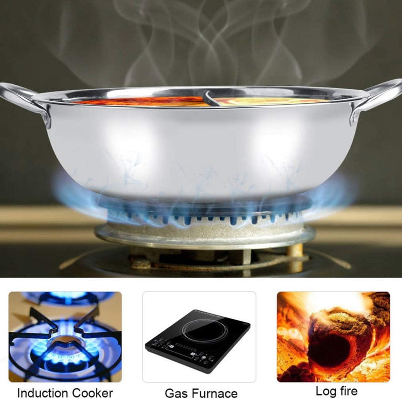 Cabilock Induktionstopf Dual Hot Pot Induktionskochtopfpfanne Eintopftöpfe Mit Deckel Double Flavor