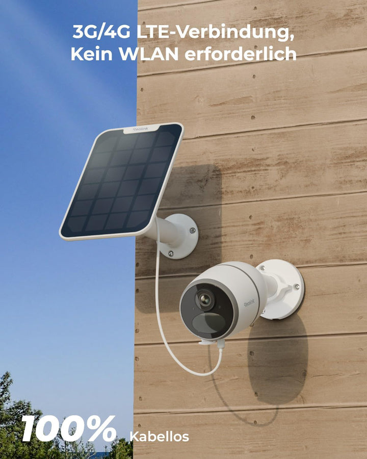 Reolink 3G/4G LTE Überwachungskamera Aussen Akku 2K 4MP mit microSD- und SIM-Karte, Personen-/Autoer