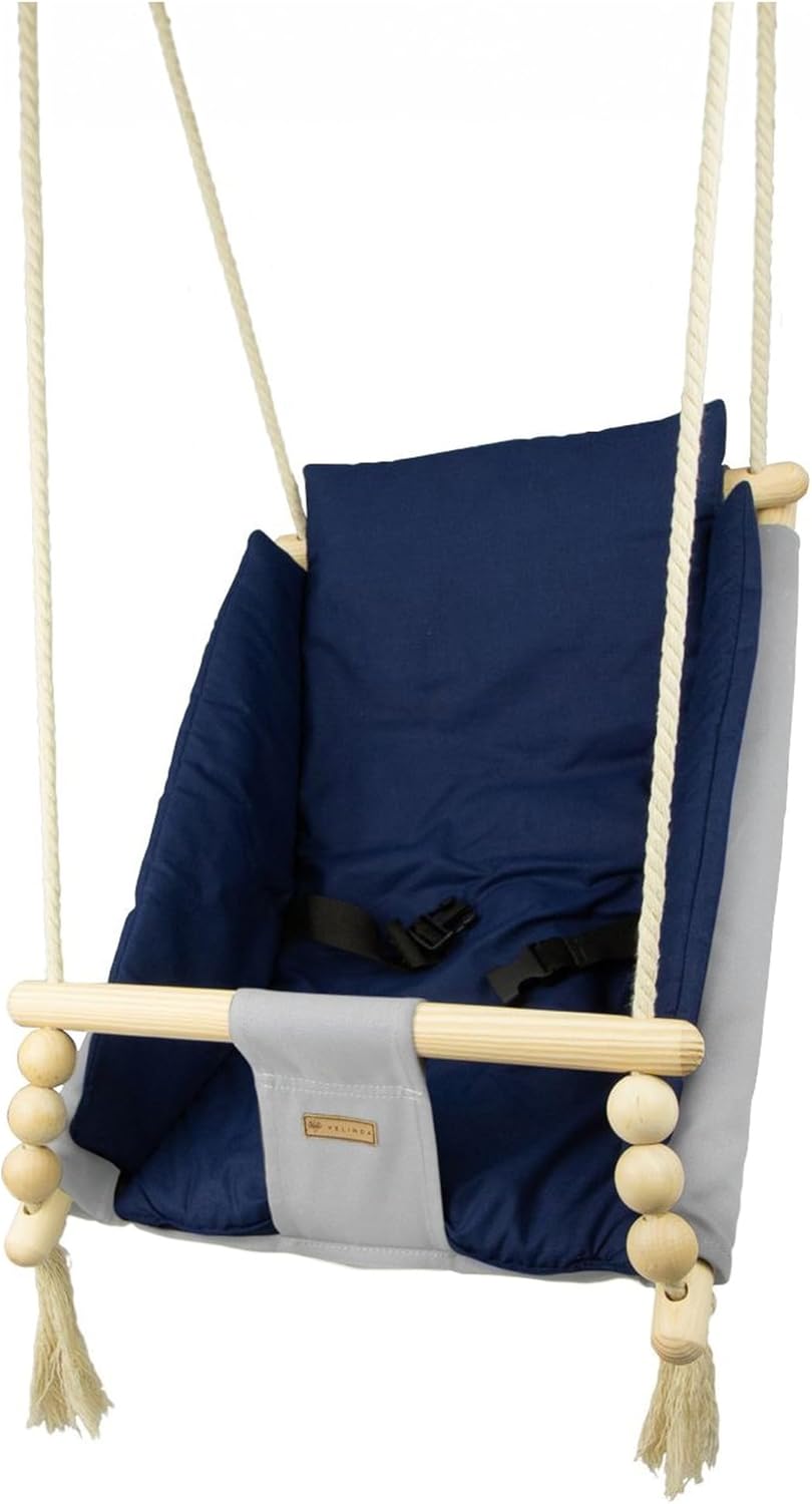 Babyschaukel Kleinkindschaukel Babyliegeschaukel Stoffschaukel Babywippe Wiege (Muster: silberfarben