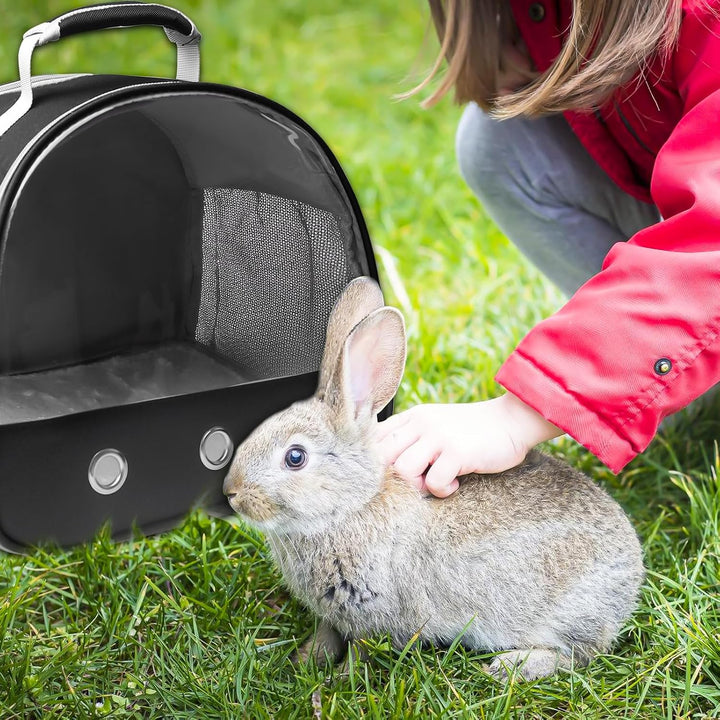 Asfrode Transporttasche für Kleine Haustier, 30x25x25cm Meerschweinchen Tragetasche Doppeltüren Kani
