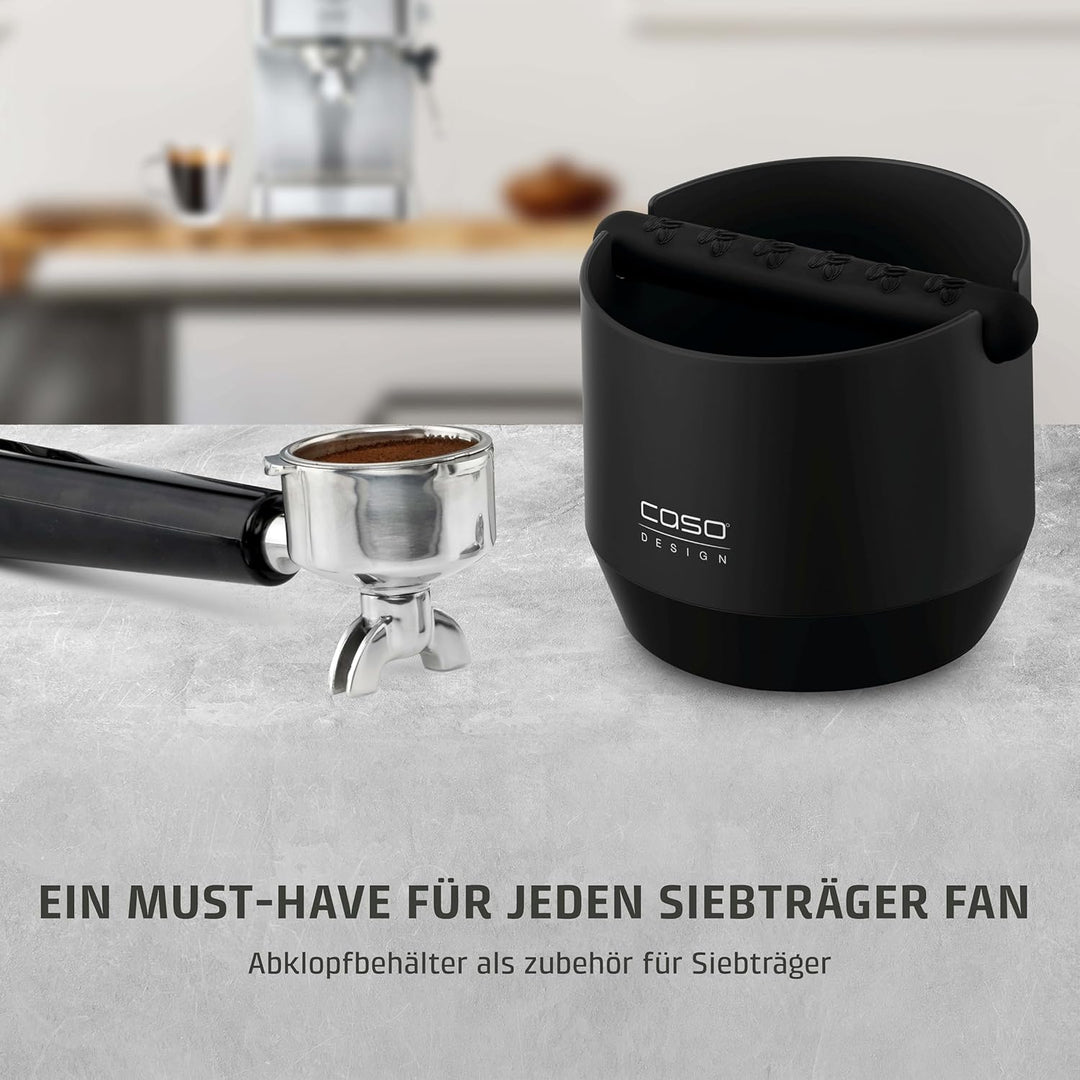 CASO CoffeeCollect L - Abklopfbehälter für Siebträger, Knock Box für Kaffeesatz, Kaffeeprütt, Abschl