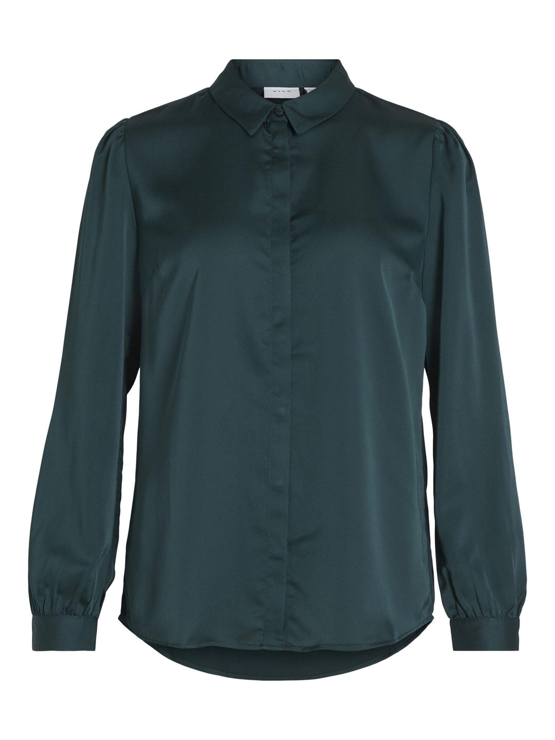Vila Damen Viellette Satin L/S Shirt-Noos Langarmbluse 34 Ponderosa Pine, 34 Ponderosa Pine