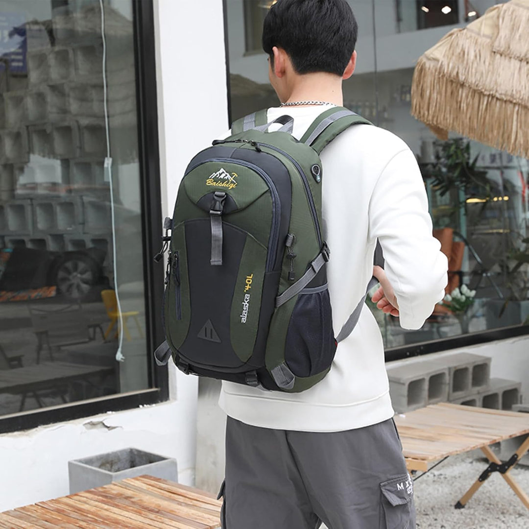 Wanderrucksack Herren Damen, Reiserucksack Gross 40L Wasserdichter Rucksack Leicht Backpack Travel T