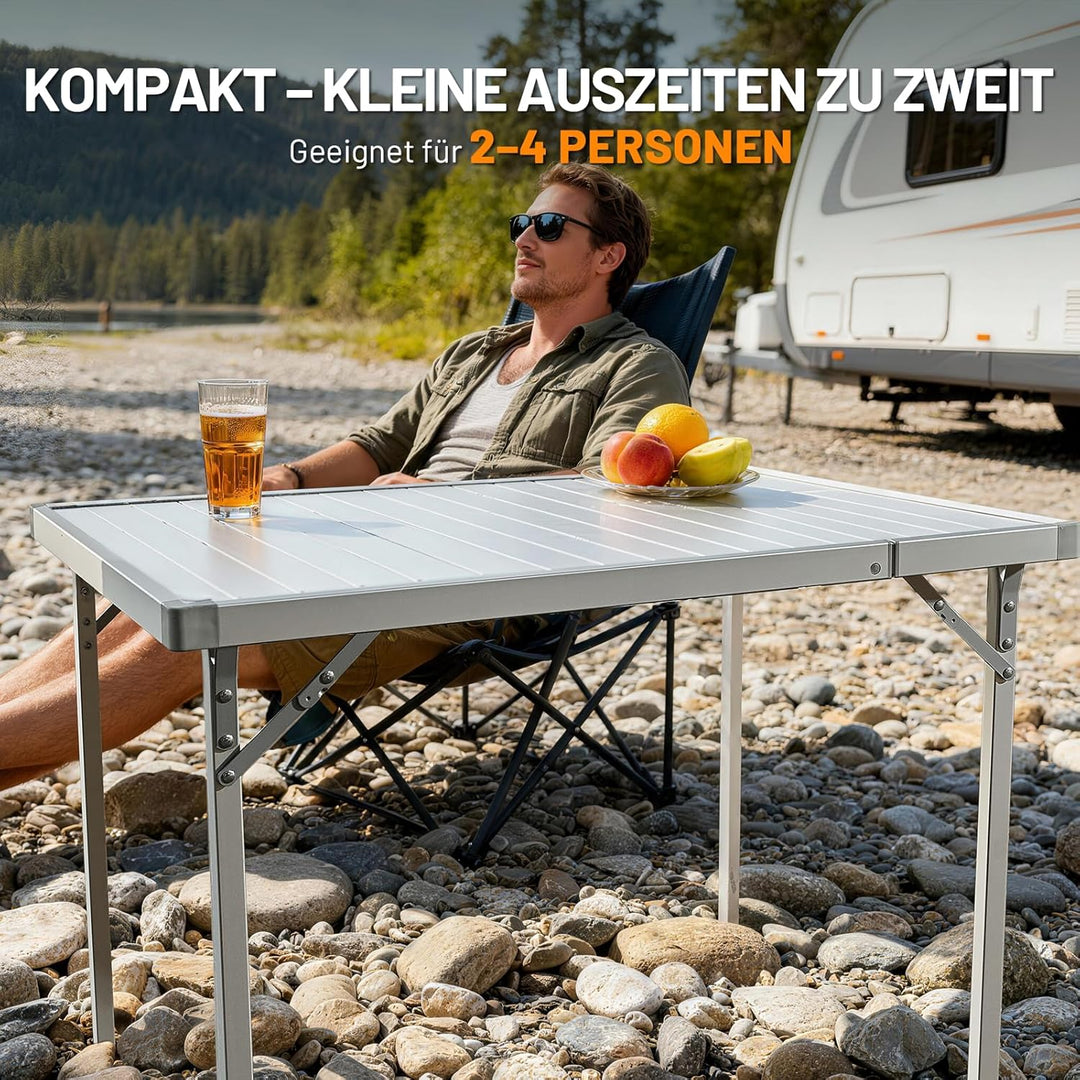 TIMBER RIDGE Campingtisch Klappbar 94/129x70cm Erweiterbar Ausziehtisch Klapptisch für 4 Personen Fa