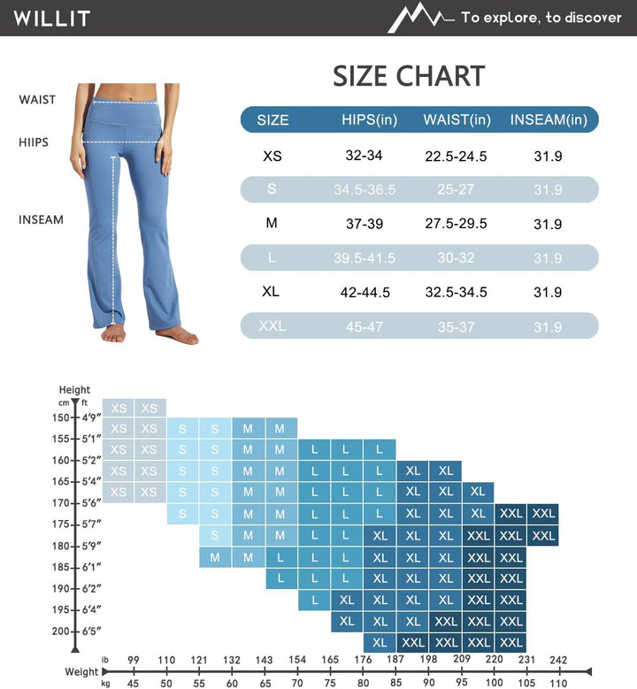 WILLIT Damen Thermo Flare Leggings Winter Fleece gefütterte Yogahose Warm Sportleggins Laufhose Boot