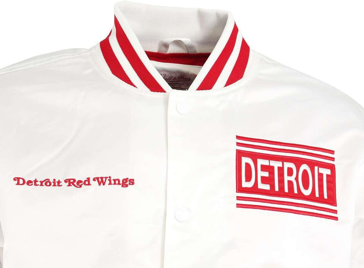 Mitchell & Ness NBA Hometown LW Satin Jacket, White M #2-Red-Wings-White-31093, M #2-Red-Wings-White