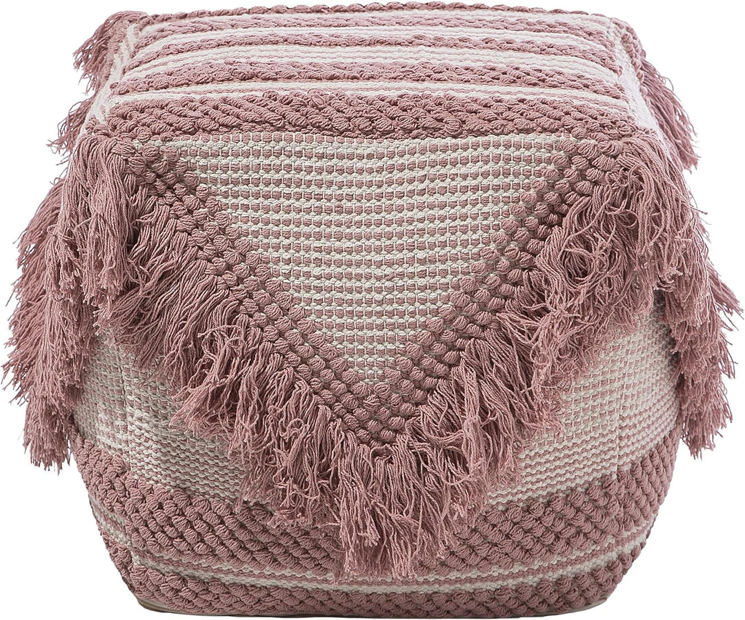 Pouf Ottomane Taburett Sitzpouf rosa zartrosa Boho Kochi