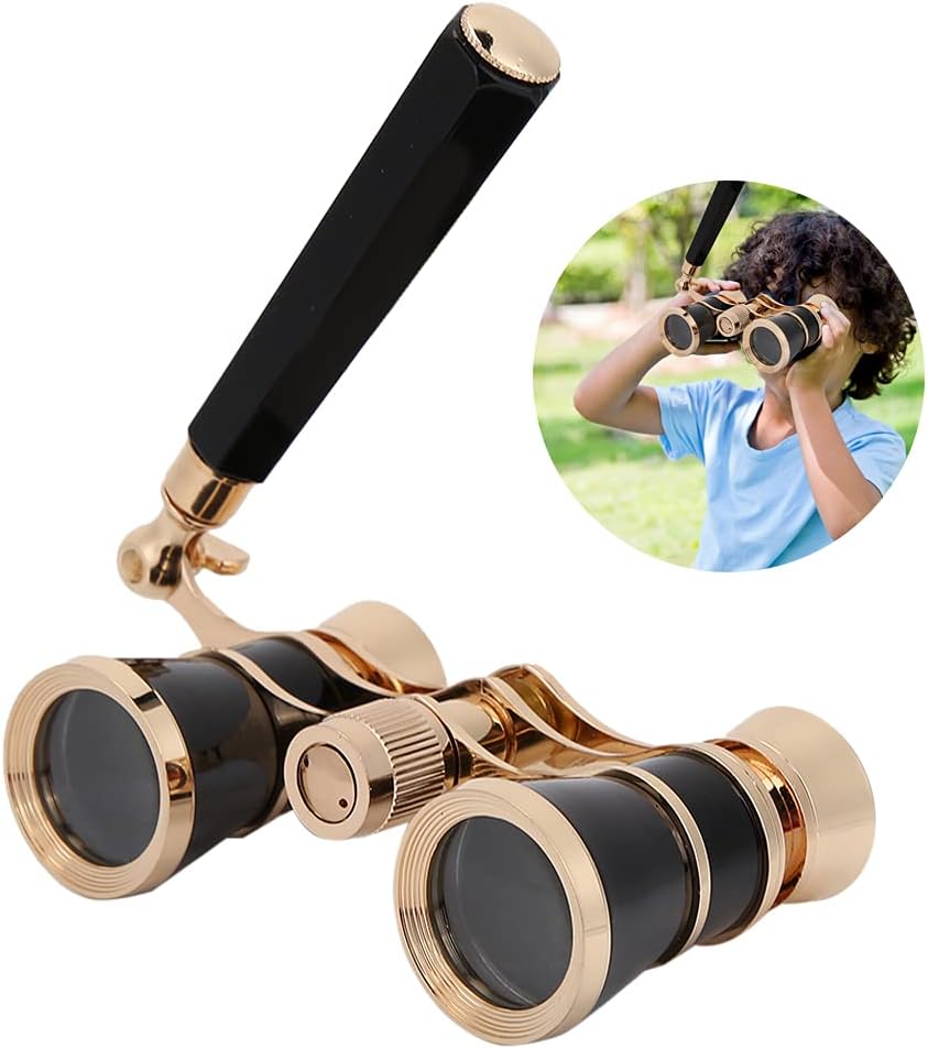Fernglas, tragbares 3X25 Opera Theatre Binokular Teleskop für Frauen Mädchen Kinder(Schwarz)