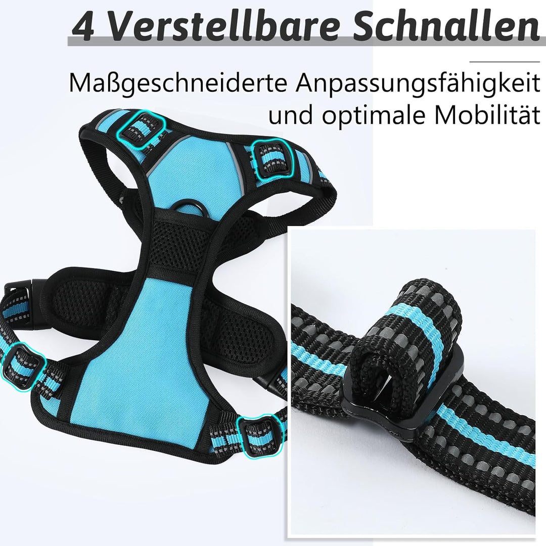 Demigreat Hundegeschirr Mittelgrosse Grosse Hunde, Anti Zug Hundegeschirr Gepolstert mit Griff, Atmu