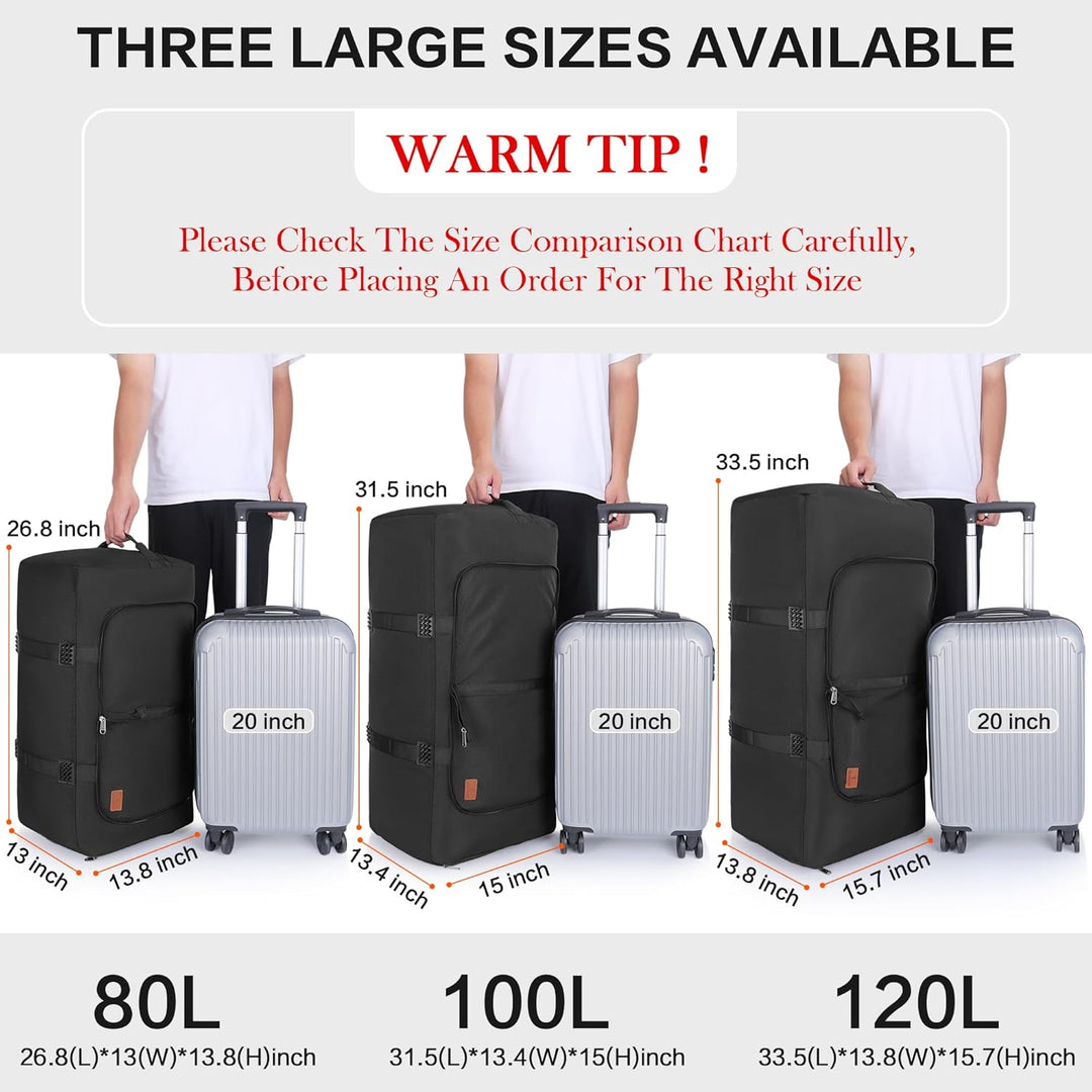 Vogshow Reisetasche grosse Faltbare 80L, Weekender Übernachtungstasche Seesack wasserdicht Sporttasc