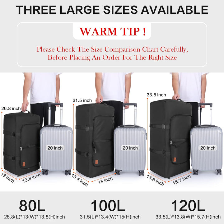 Vogshow Reisetasche grosse Faltbare 80L, Weekender Übernachtungstasche Seesack wasserdicht Sporttasc