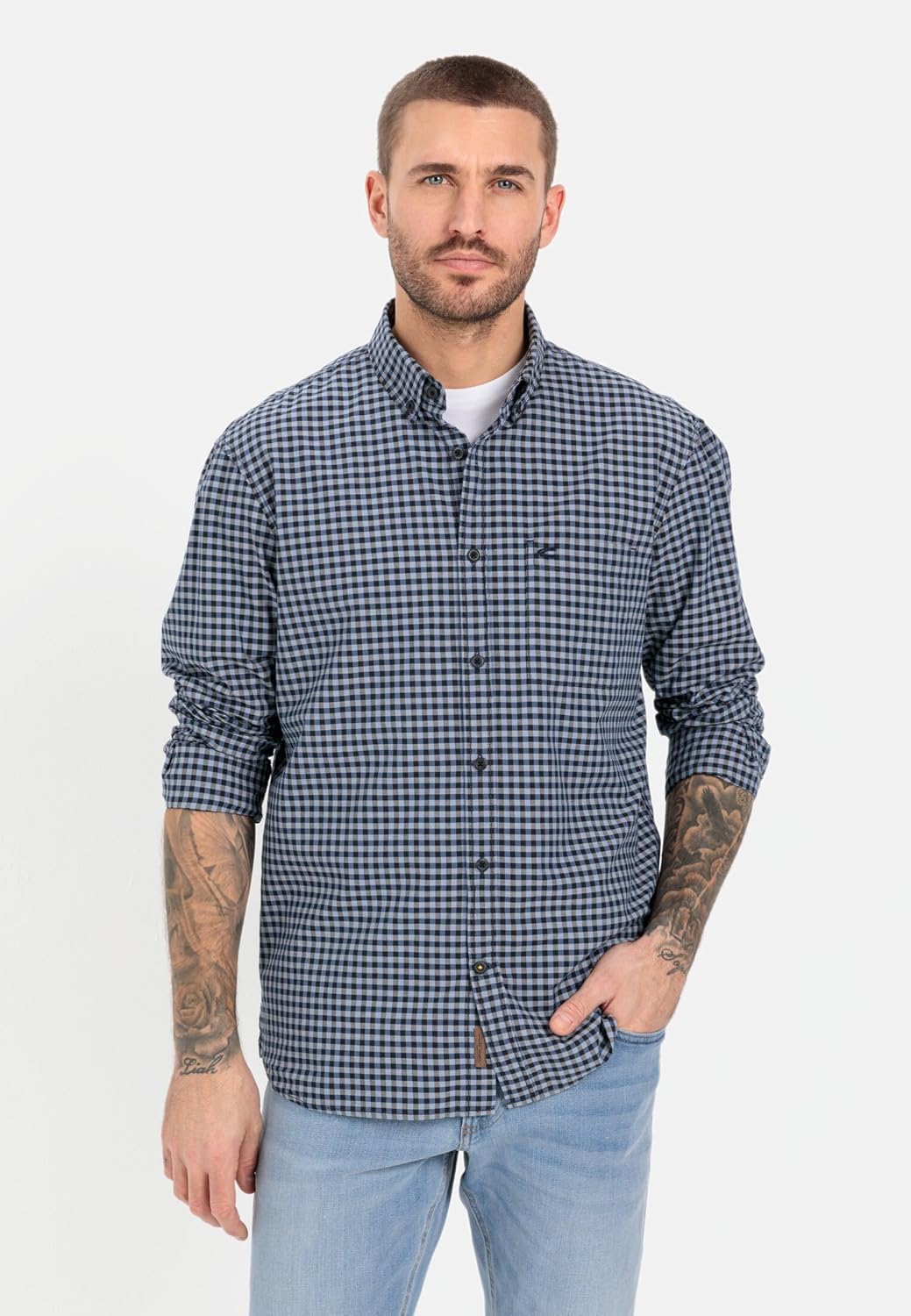 camel active Herren Freizeithemd S Night Blue, S Night Blue