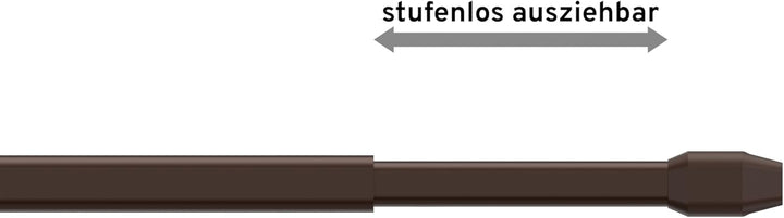Interdeco Vitragestangen mit Klebehaken/Scheibenstangen Braun (4 Stück), ausziehbar 60-100 cm, 60-10