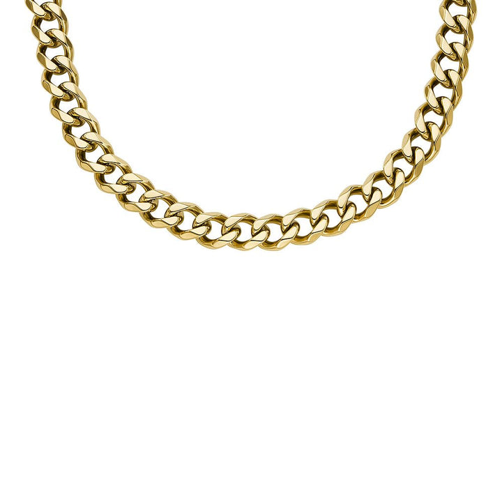 Fossil Halskette für Herren, Kette aus Edelstahl, Gelbgold