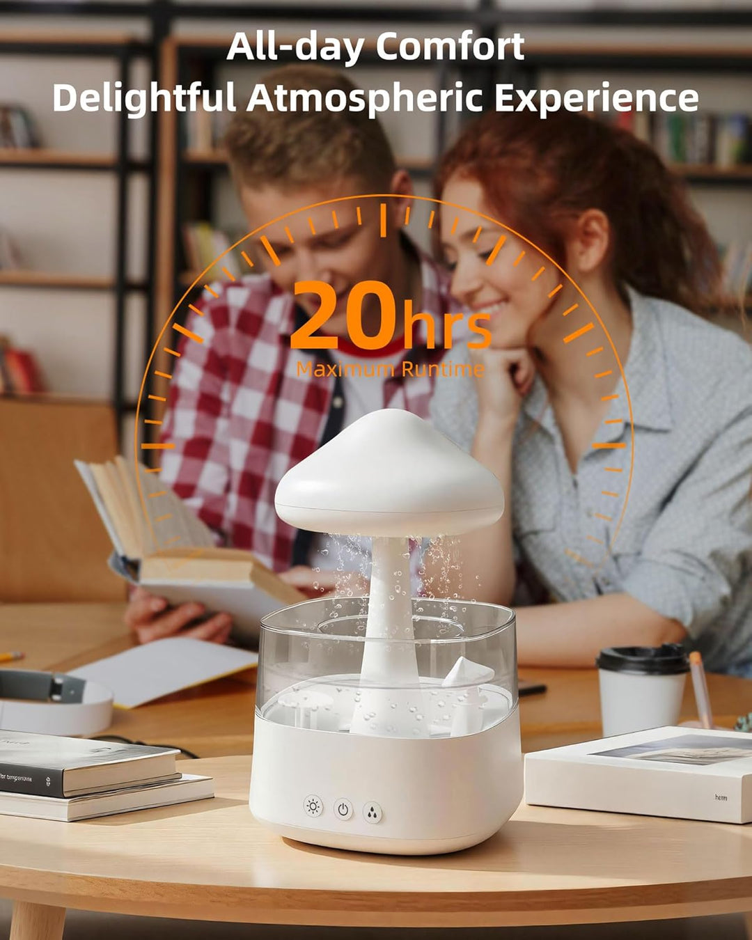 Regenwolken Luftbefeuchter, 450ML Luftbefeuchter mit 3 Modi und 7 RGB-Effekte, Geeignet für Schlafzi