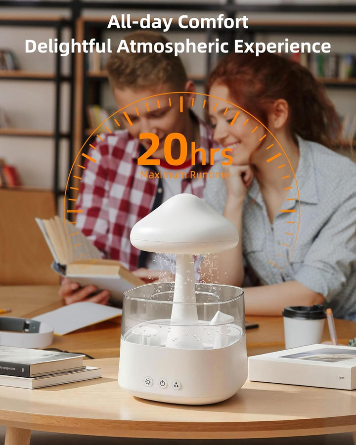 Regenwolken Luftbefeuchter, 450ML Luftbefeuchter mit 3 Modi und 7 RGB-Effekte, Geeignet für Schlafzi