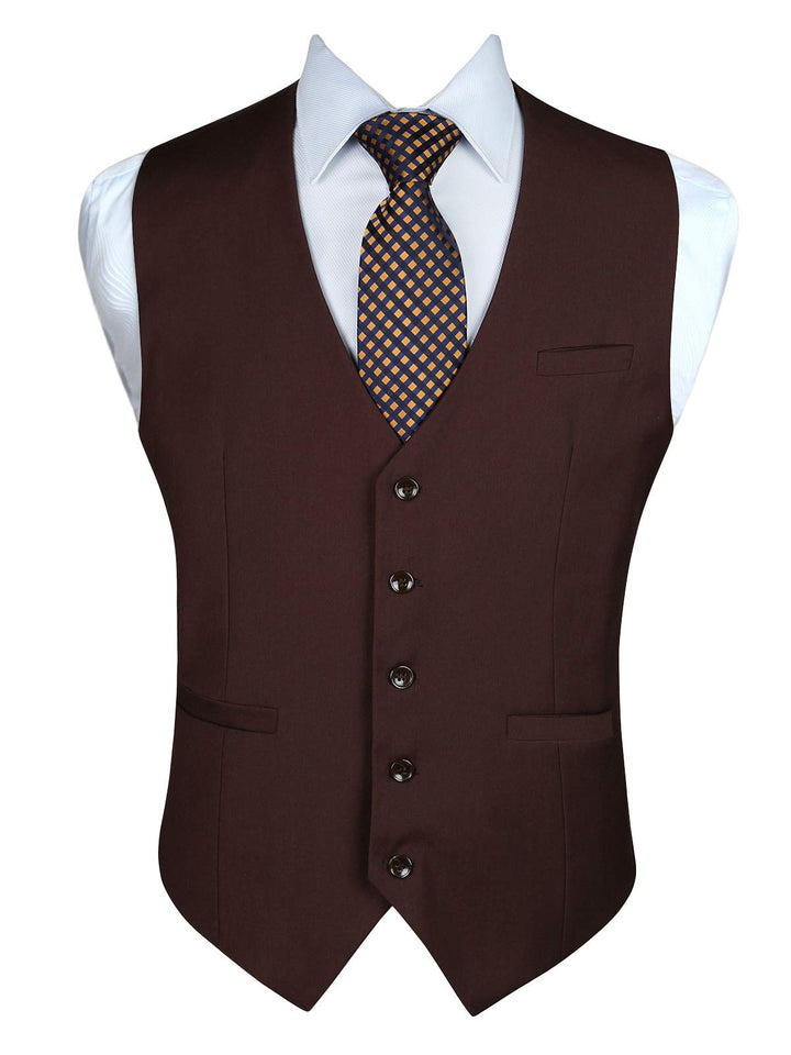 Enlision Anzugweste für Herren Formelle Einfarbige Weste Hochzeit Elegant Anzugwesten Business Weste