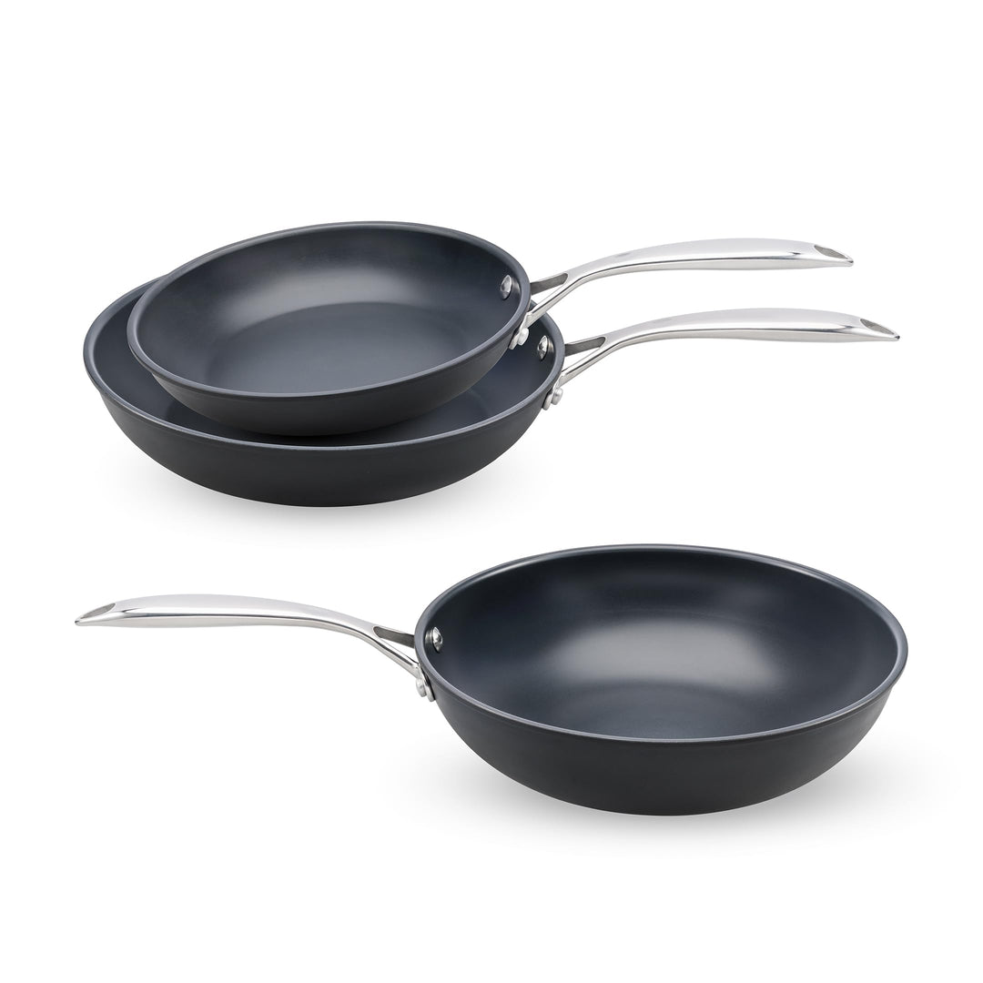 Cosy & Trendy Revolution Bratpfannen- & Wok-Set 3-teilig – Ø24 + Ø28 + Ø28 cm, PFAS-frei, Plasma-Ant