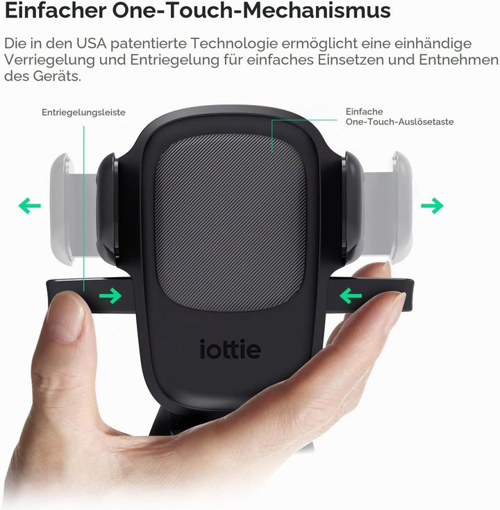 iOttie Handyhalterung Auto 2023 Easy One Touch Upgrade Super Stabil Saugnapf &amp; Lüftung 100% Sicher U