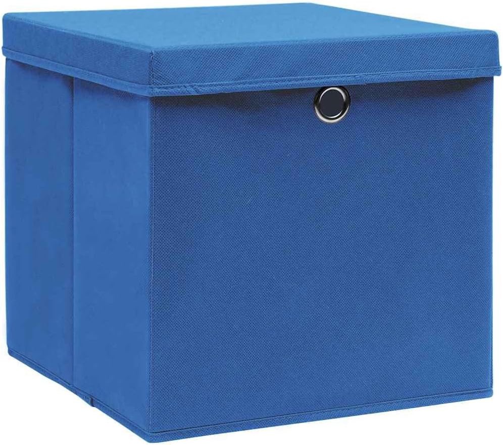 vidaXL 4X Aufbewahrungsbox mit Deckel Zusammenklappbar Spielkiste Regalkorb Faltkiste Korb Kinderbox
