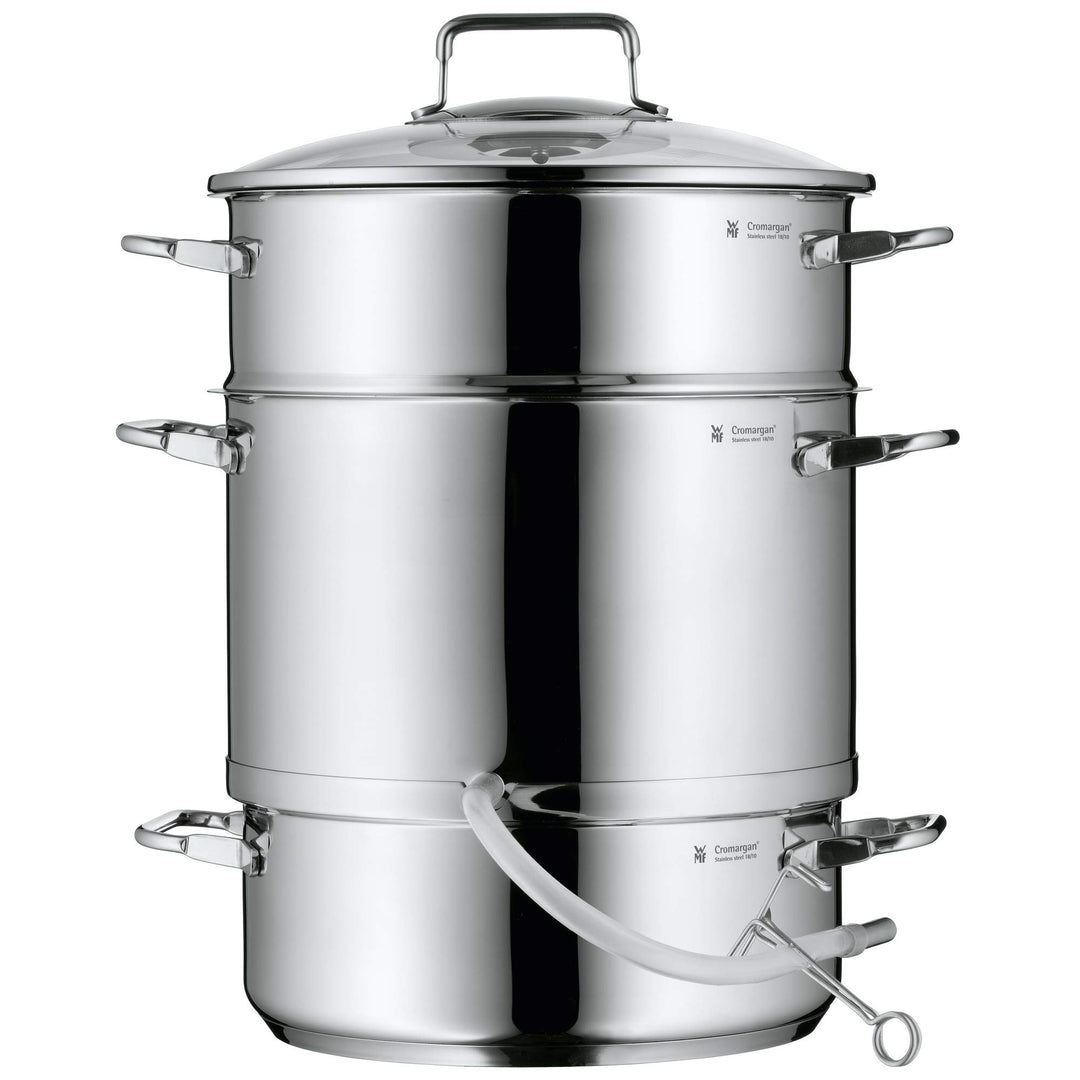 WMF Entsafter Dampfentsafter Induktion 7l, Fruchtentsafter mit Glasdeckel 25 cm, Cromargan Edelstahl