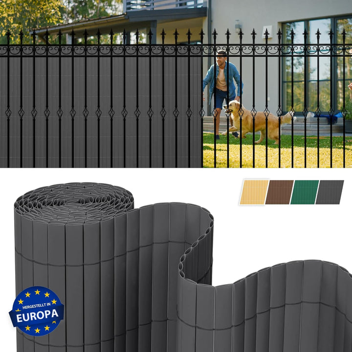 jarolift PVC Sichtschutzmatte Balkon Sichtschutz Wetterfest für Garten Terrasse, Sichtschutzzaun Bal