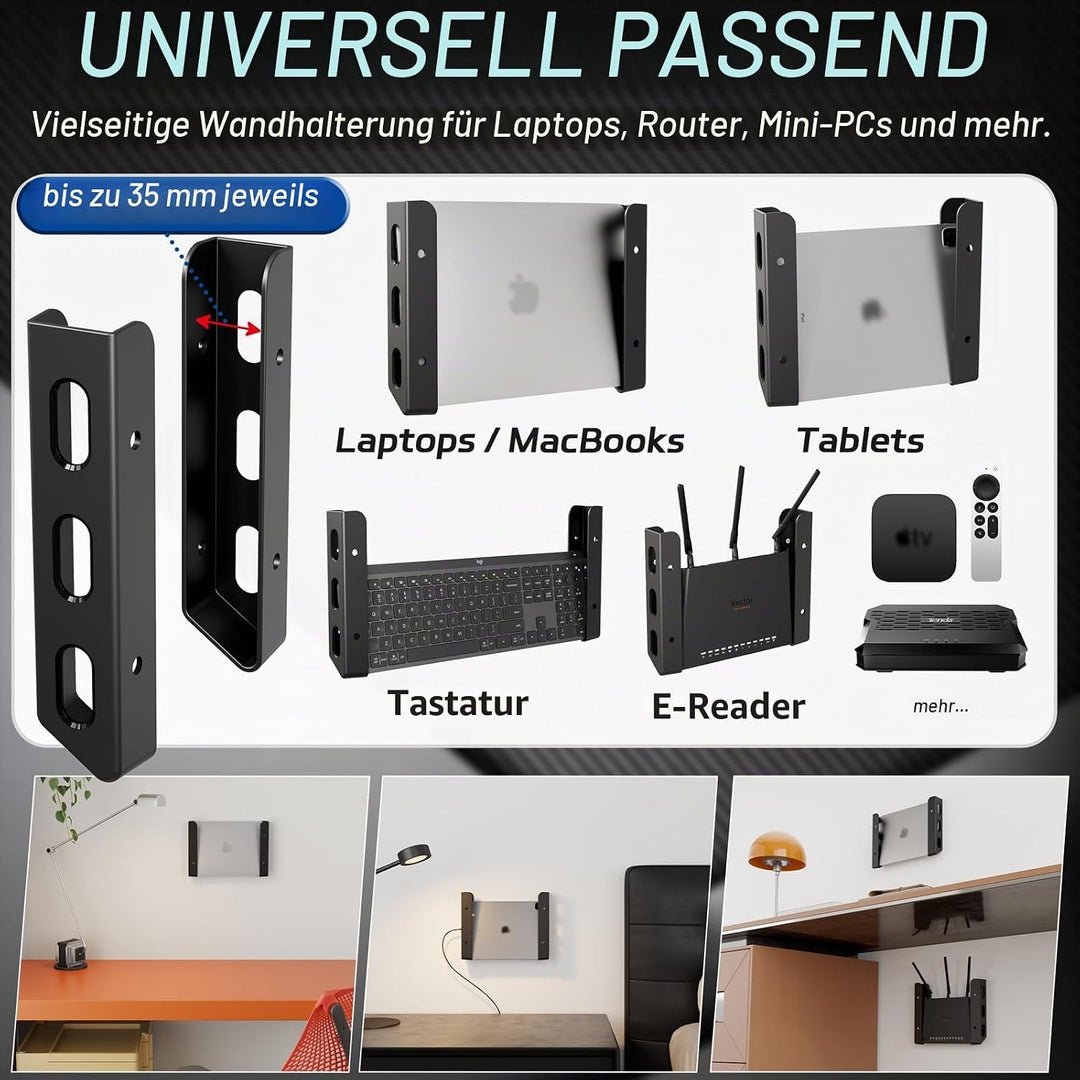 sciuU Wandhalterung für Laptop Tablet Tastatur - Zweischichtiges Design - Universeller Metall Wandre
