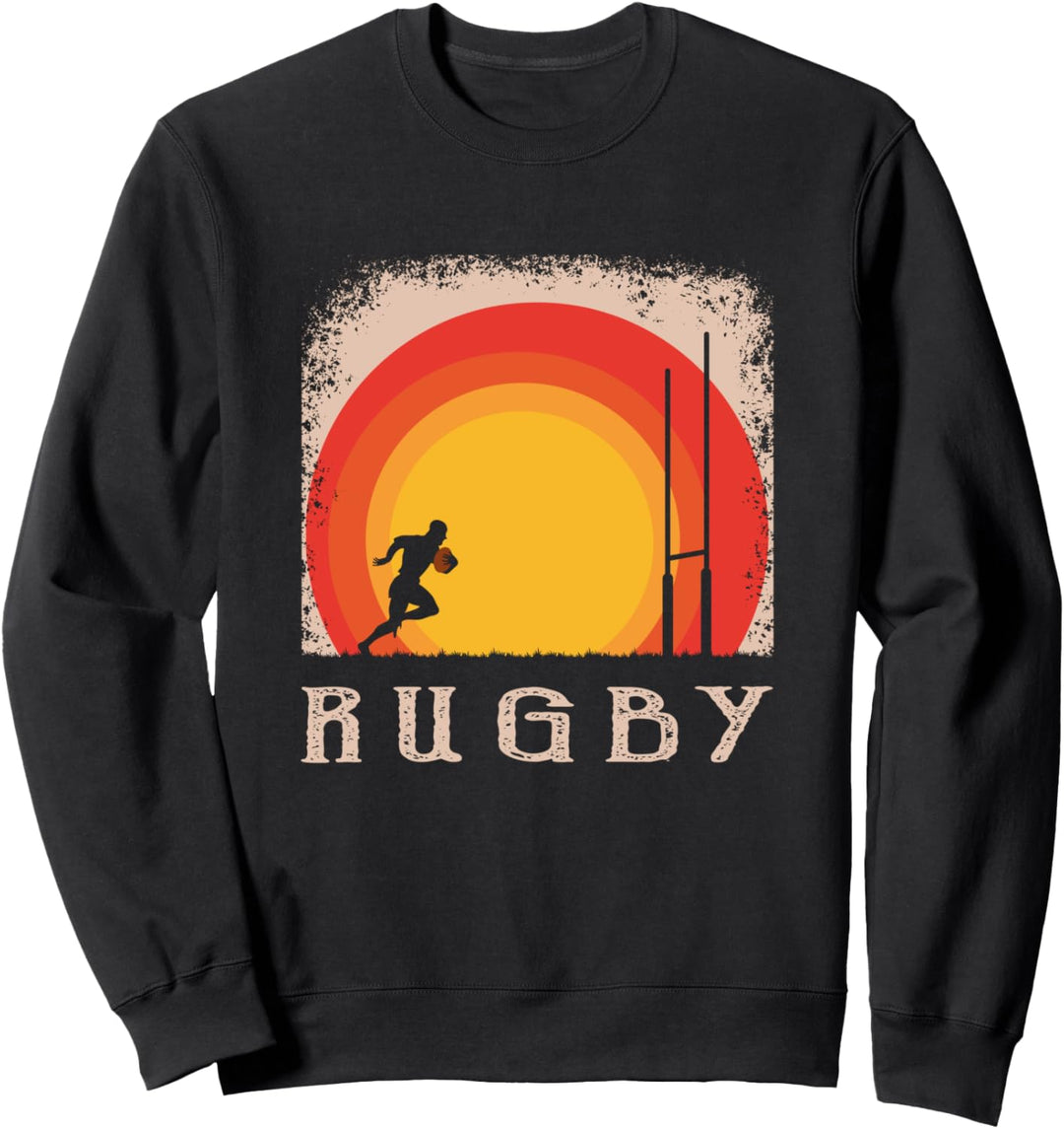Weinlese Art Rugby T Shirt Rugby spieler Fan Stück Sweatshirt