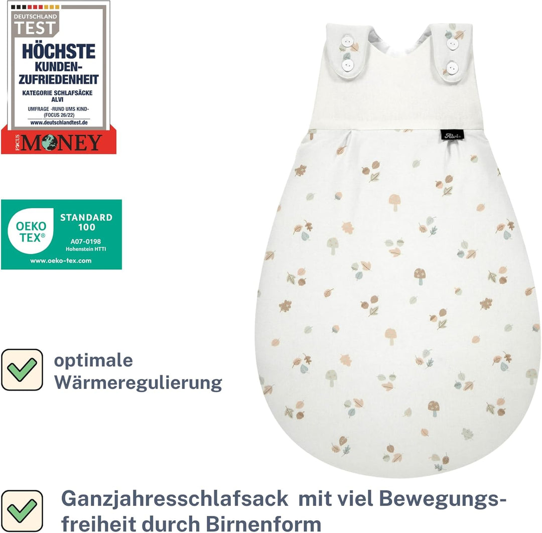 Alvi Baby Mäxchen Aussensack Exklusiv I Baby-Schlafsack mitwachsend & atmungsaktiv I Kinderschlafsac
