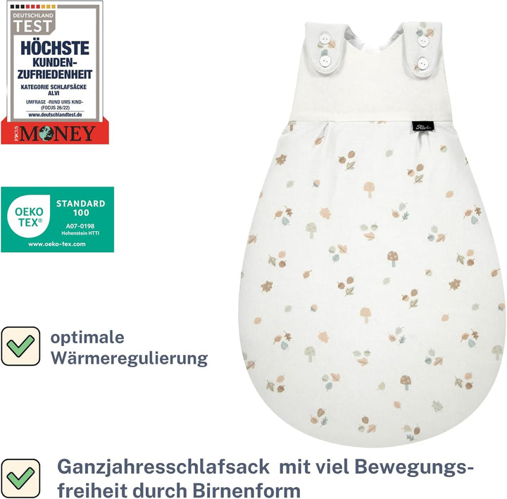 Alvi Baby Mäxchen Aussensack Exklusiv I Baby-Schlafsack mitwachsend & atmungsaktiv I Kinderschlafsac
