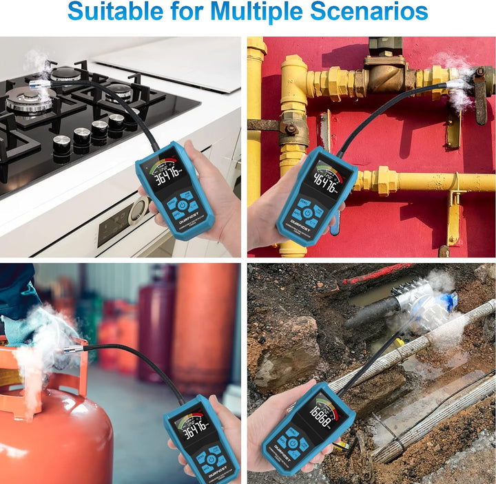 Gaslecksuchgerät, DURFICST Tragbarer Gasmelder Erdgas, Alarmierbarer Gas Detector zur Messung von Er