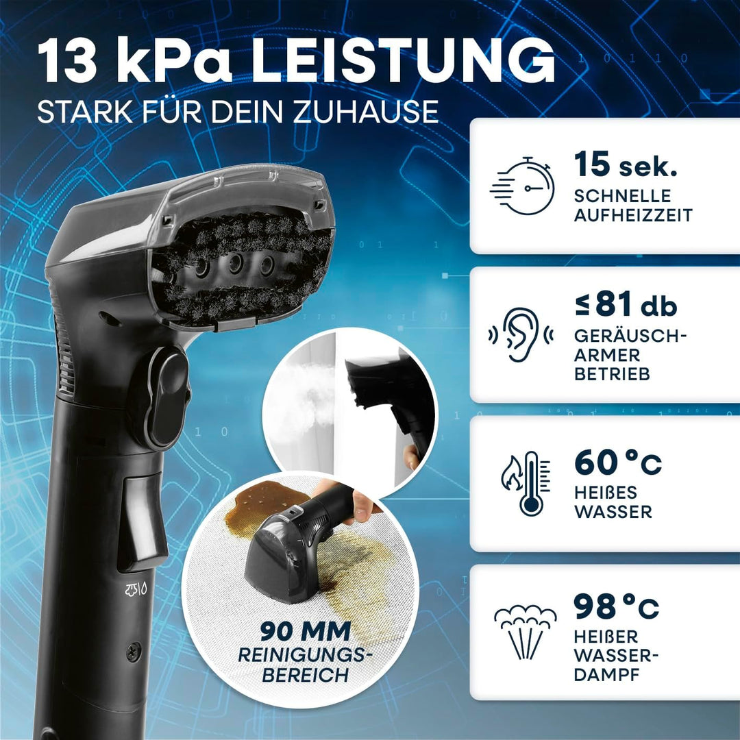 CLEANmaxx Teppichreiniger & Polsterreiniger Pro Steam | Spot Cleaner & EASYmaxx Teppichreiniger Mitt