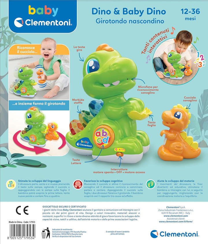 Clementoni Baby Dino-Dinosaurier Welpe, Aktivitätszentrum, interaktives elektronisches Spiel 10 Mona