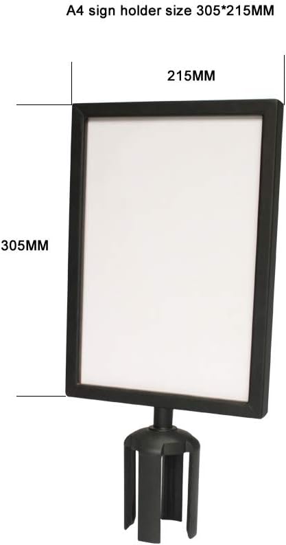 Info-Tafel A4/A3 quer für Pfosten mit Gurtbänder (Schwarz, A4 Vertical) Schwarz A4 Vertical, Schwarz