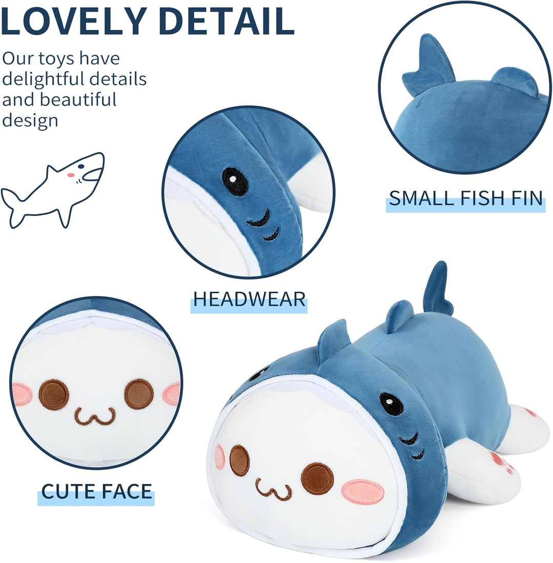 shownicer Plüschtier Hai Katze Kuscheltier Stofftier Kawaii Katze Plüsch, Kätzchen Plüschkissen Spie