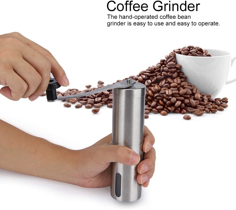 Handheld Edelstahl KaffeemüHle，Kaffeemühle Manuell，Rostfrei Und Langlebig, Leicht Zu Reinigen, leich