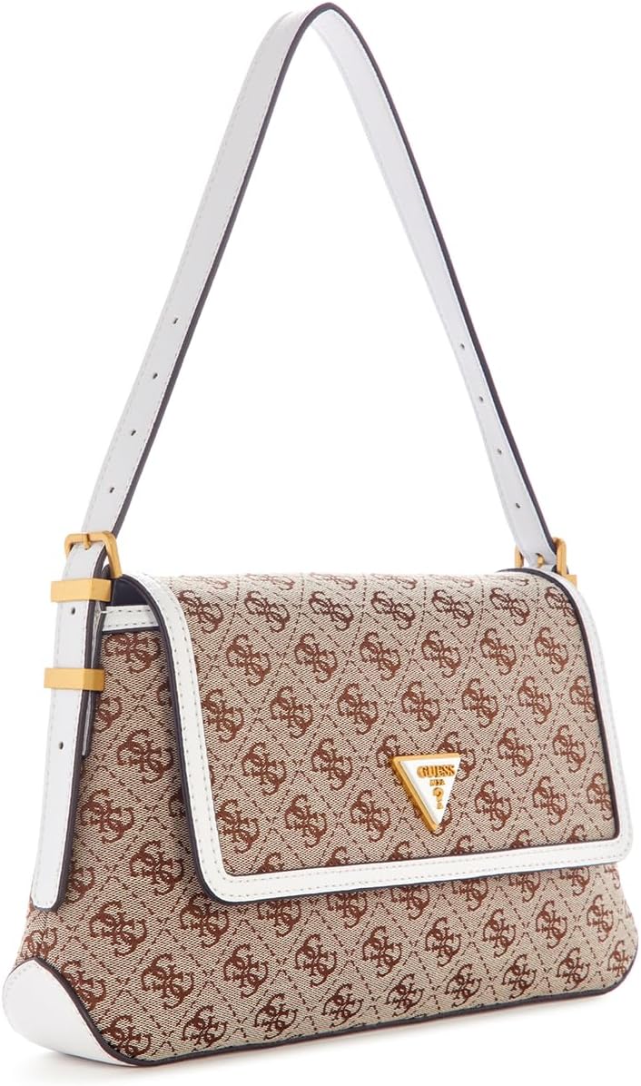 Guess Desideria Flap Schultertasche Einheitsgrösse Beigefarbenes Logo, Einheitsgrösse Beigefarbenes