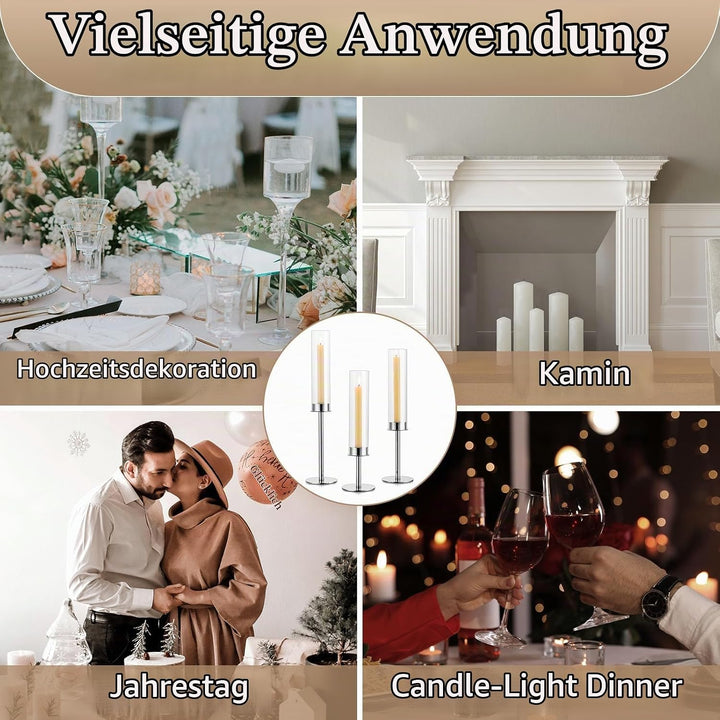Sziqiqi Kerzenhalter Kerzenständer Silber Metall für Hochzeitstisch Mittelstücke - 48cm Hoch Kerzens
