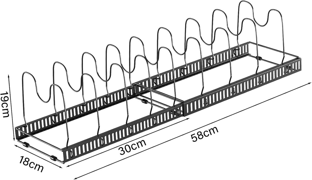 Zanfqvo Topfdeckelhalter, Topfdeckel Aufbewahrung mit 10 Verstellbaren Fächern, Deckelhalter Schubla