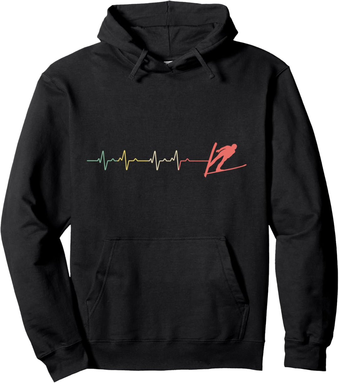Herzschlag Skispringen Skisprungschanze Skispringer Pullover Hoodie
