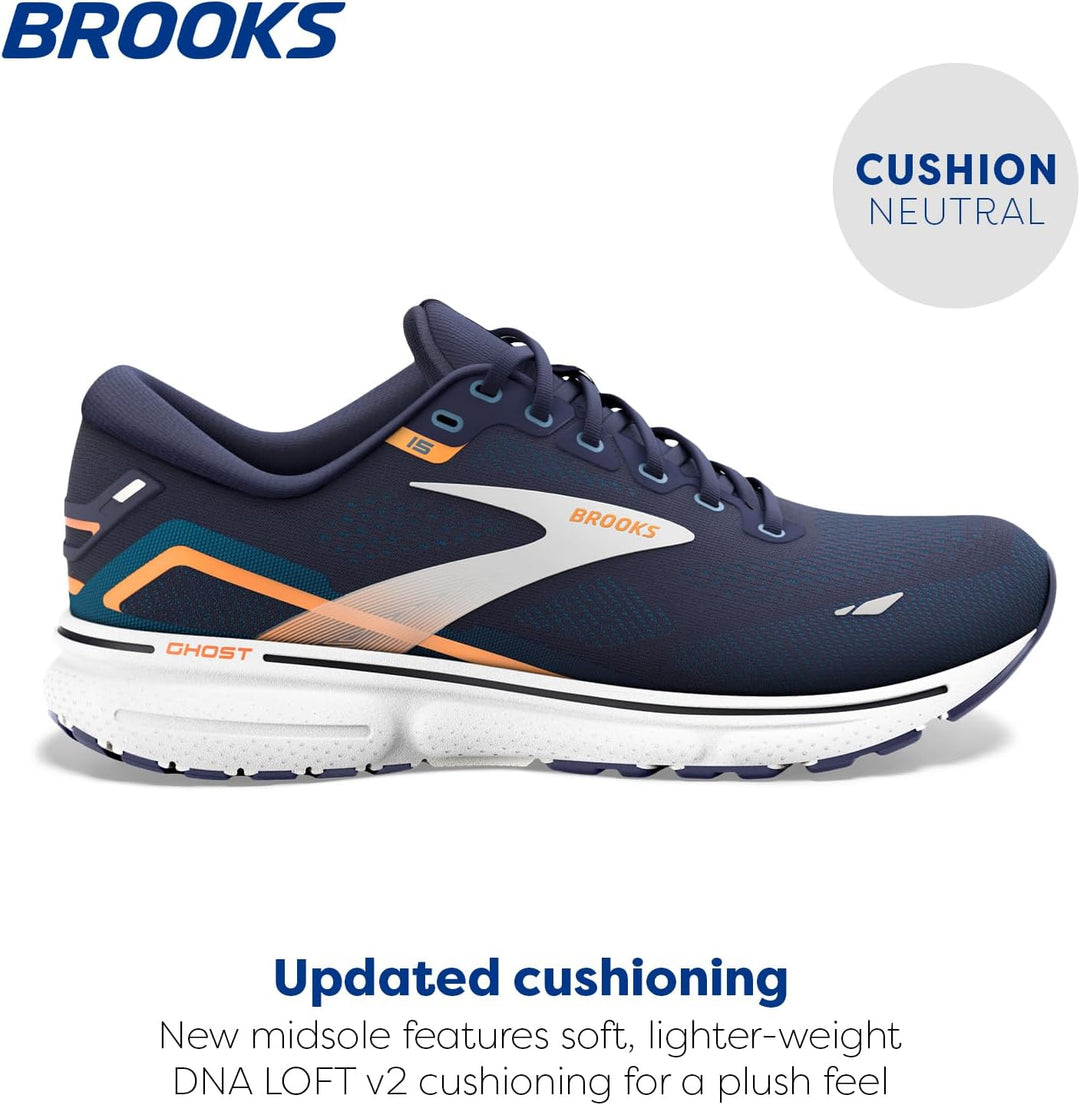 Brooks Ghost Gtx M, Herren Sportschuhe - Running 46.5 EU Peacoat Blue Orange Pop, 46.5 EU Peacoat Bl