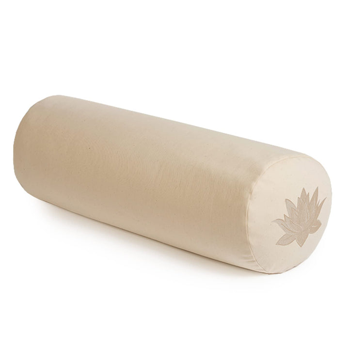 Yoga Studio Lotus Kissen, Baumwolle, mit YKK-Reissverschluss, 23 x 61 cm, Bio-Buchweizen natur, natu