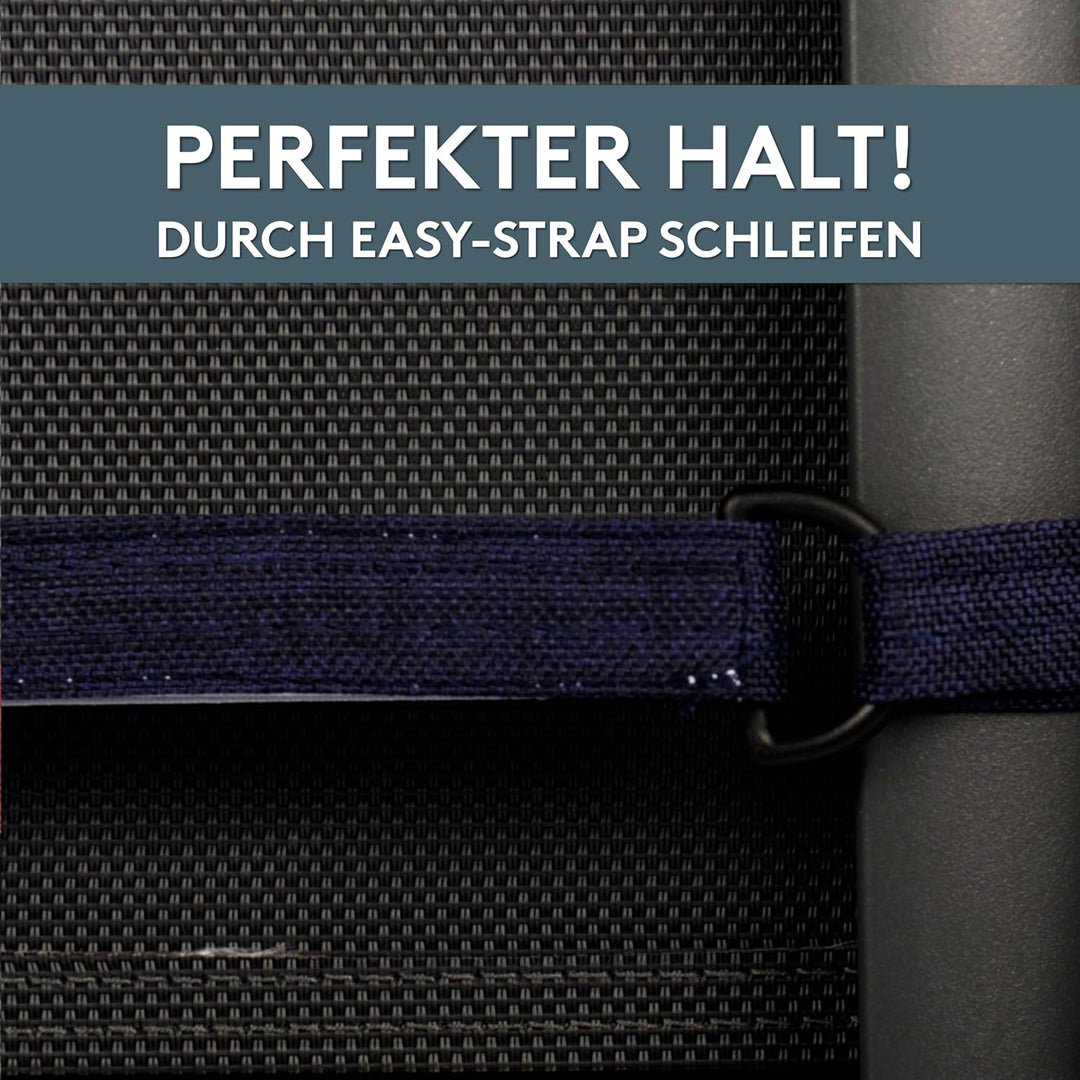 LILENO HOME Gartenstuhl Auflagen als [2er Set - Niedriglehner] in Dunkelblau - Bequeme Liegen als Si