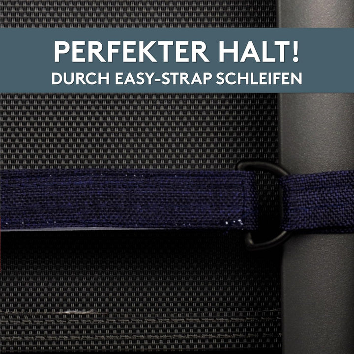 LILENO HOME Gartenstuhl Auflagen als [2er Set - Niedriglehner] in Dunkelblau - Bequeme Liegen als Si